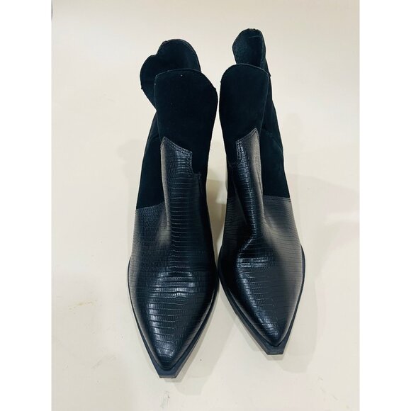 Steve Madden Black Chaya Leather Booties Womens 9 - Picture 2 of 5